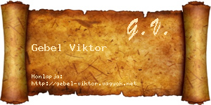 Gebel Viktor névjegykártya